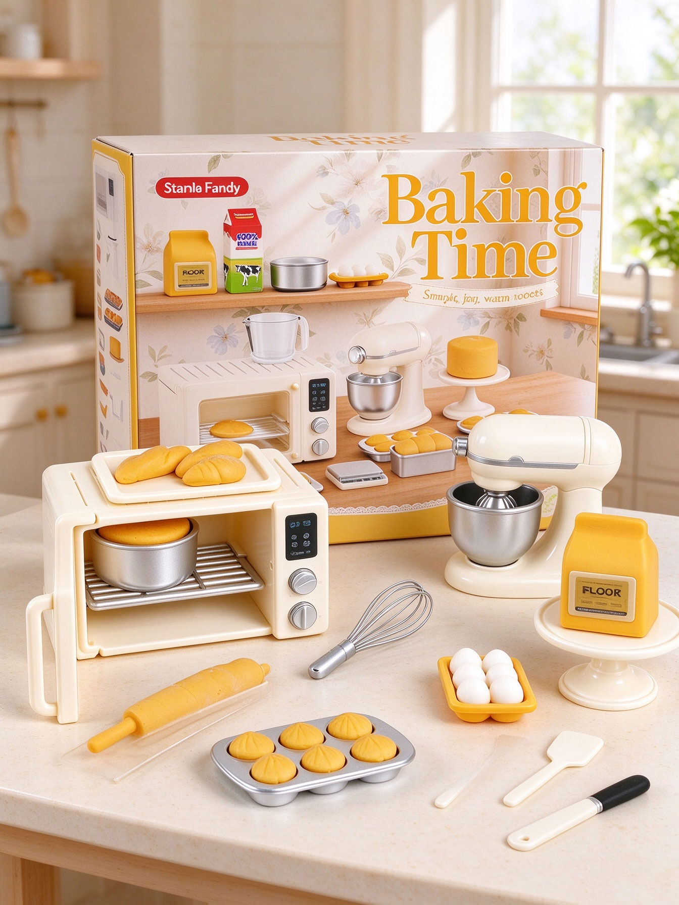 Kids Outdoor Kitchen Accessories - Mini Baking Time Pretend Play Toy
