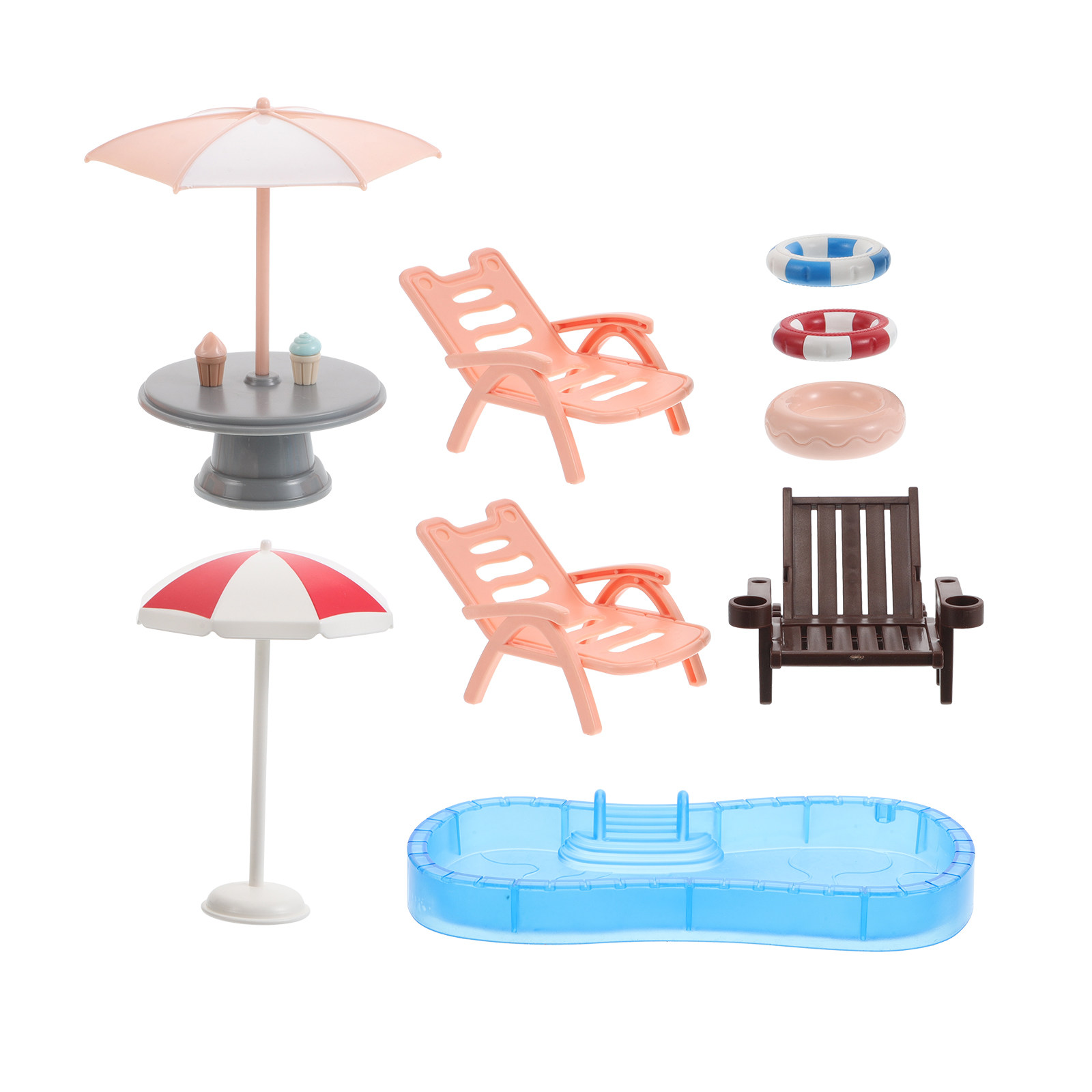 Kids Outdoor Furniture Set - 1Set Miniature Swimming Pool Set for