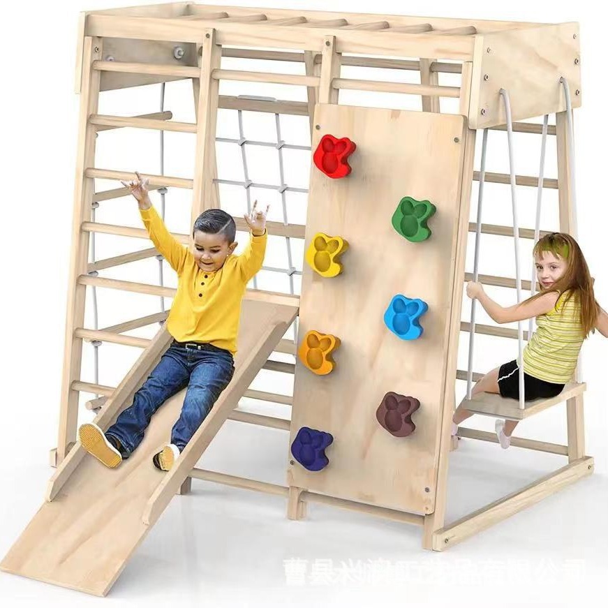 Kids Montessori Wooden Climbin - Kids Outdoor Climbing Frame review and price