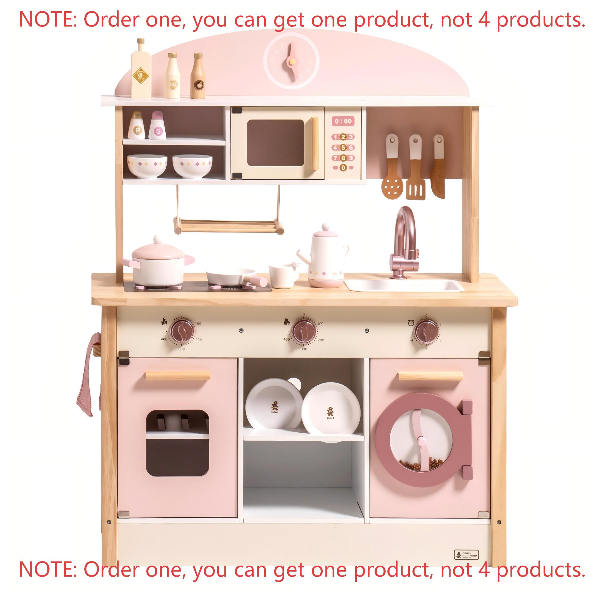 Robud Kids Wooden Pink Play Ki - Kids Outdoor Kitchen Accessories review and price